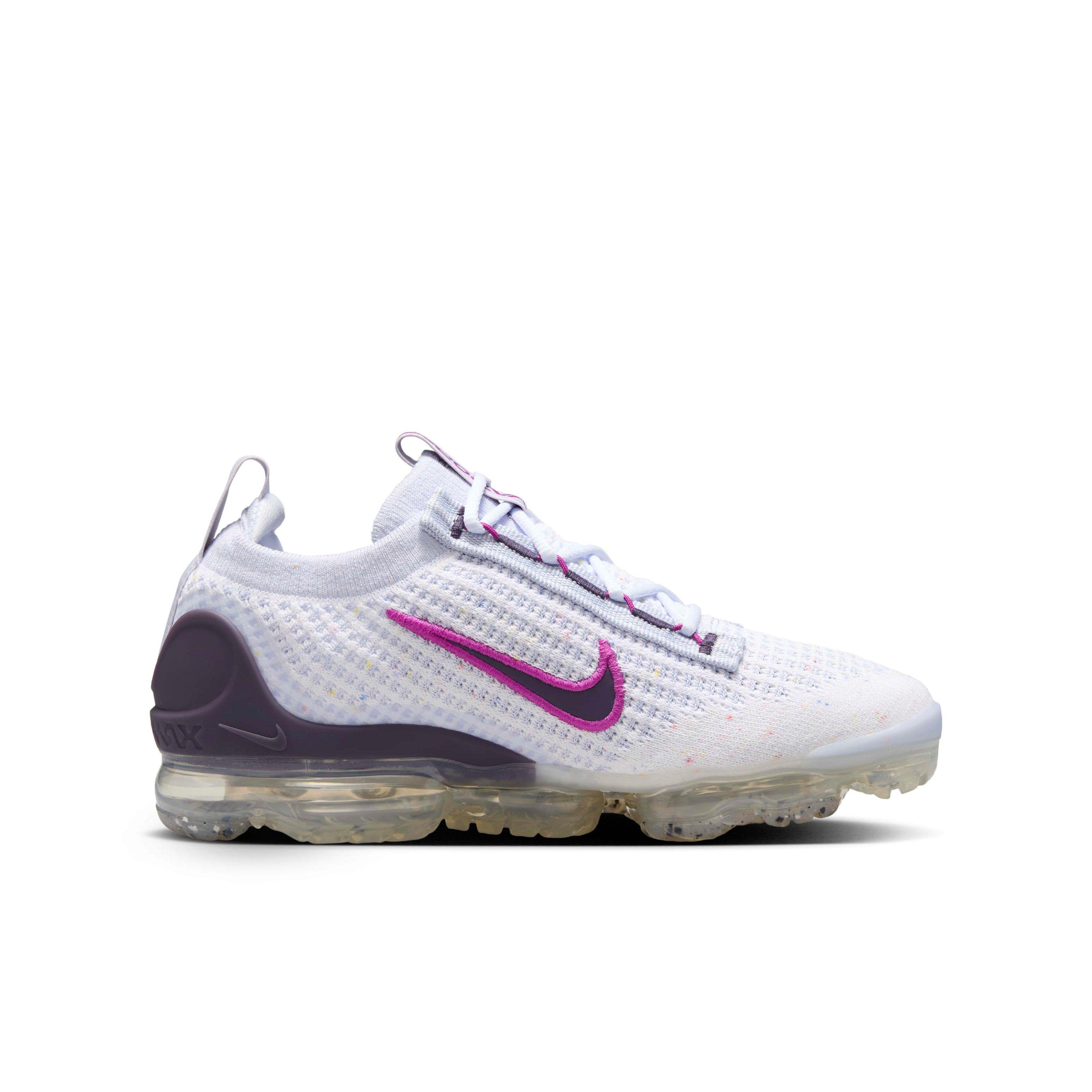Nike Air VaporMax 2021 FK White Football Grey Hot Fuchsia Dark Raisin Grade School Boys Shoe Hibbett
